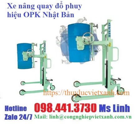 Xe nâng quay đổ phuy hiệu OPK Nhật Bản