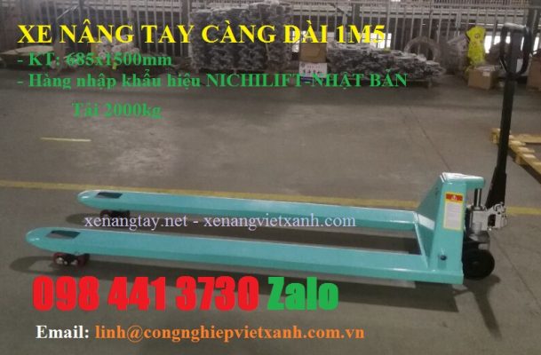 Xe nâng tay càng dài 1m5 tải trọng 2.5 tấn