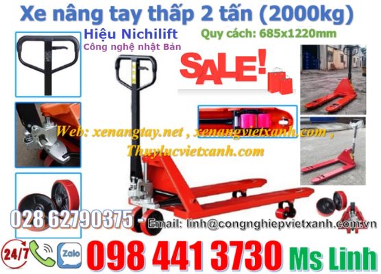xe nâng tay thấp 2 tấn
