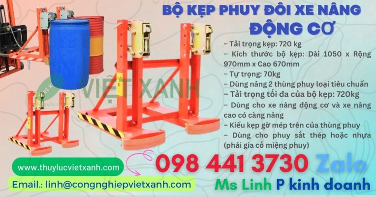 Bộ kẹp phuy đơn xe nâng đông cơ